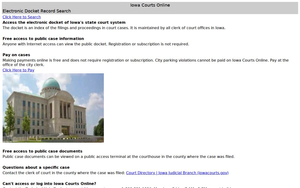 Tama County criminal court case search in Iowa Courts Online